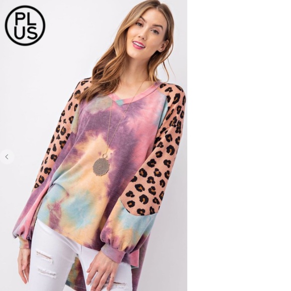 LAST 1 - NWT Boutique Hi-Lo tie dye cheetah waffle - Picture 6 of 6